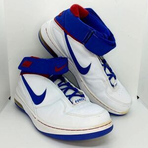 Nike Air Force Retro Rare OG Mens Pre-owned White w/Red & Blue Sneakers - sz. 12